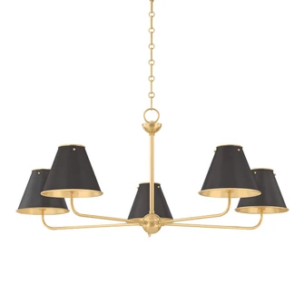 Burghley Five Light Chandelier in Aged Brass (70|MDS2000-AGB/DB)