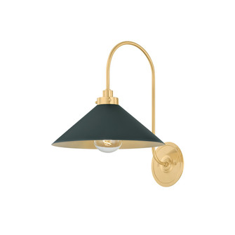 Clivedon One Light Wall Sconce in Aged Brass/Soft Studio Green (70|MDS1400-AGB/SSG)