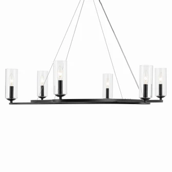 Harpin Six Light Chandelier in Black (12|52771BK)
