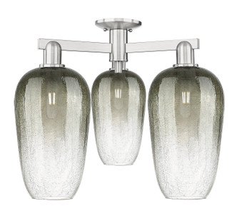Arcadia Three Light Semi-Flush Mount in Brushed Satin Nickel (405|716-3F-SN-G484-7SL)