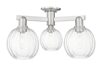 Arcadia Three Light Semi-Flush Mount in Brushed Satin Nickel (405|716-3F-SN-G458-7CL)