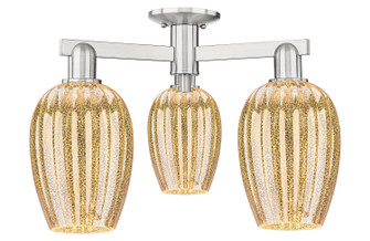 Arcadia Three Light Semi-Flush Mount in Brushed Satin Nickel (405|716-3F-SN-G457-6ME)