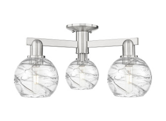 Arcadia Three Light Semi-Flush Mount in Brushed Satin Nickel (405|716-3F-SN-G1213-6CL)