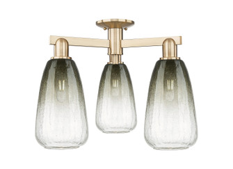 Arcadia Three Light Semi-Flush Mount in Champagne Bronze (405|716-3F-CB-G480-6SL)
