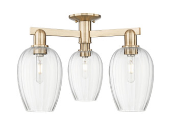 Arcadia Three Light Semi-Flush Mount in Champagne Bronze (405|716-3F-CB-G457-6CL)