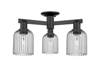 Arcadia Three Light Semi-Flush Mount in Matte Black (405|716-3F-BK-G559-5SM)