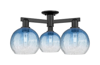 Arcadia Three Light Semi-Flush Mount in Matte Black (405|716-3F-BK-G483-8SB)