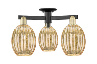 Arcadia Three Light Semi-Flush Mount in Black Antique Brass (405|716-3F-BAB-G459-6ME)