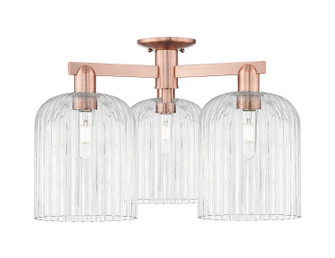 Arcadia Three Light Semi-Flush Mount in Antique Copper (405|716-3F-AC-G559-8CL)