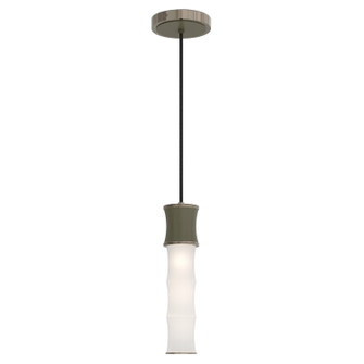 Kane One Light Pendant in Smokey Taupe w/Polished Nickel (165|ST86)