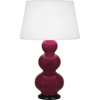 Triple Gourd One Light Table Lamp in Sugar Plum Glazed Ceramic w/Deep Patina Bronze (165|SM41X)