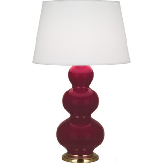 Triple Gourd One Light Table Lamp in Sugar Plum Glazed Ceramic w/Antique Natural Brass (165|SM40X)