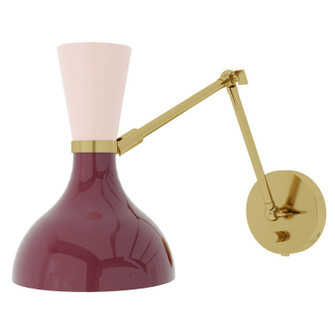 Clare One Light Wall Sconce in Modern Brass w/Sugar Plum, Rose Water Painted (165|SM18RW)