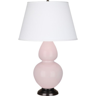 Double Gourd One Light Table Lamp in Rose Water Glazed Ceramic w/Deep Patina Bronze (165|RW21X)