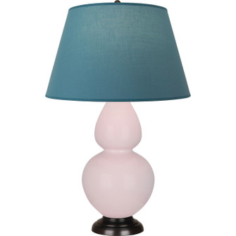 Double Gourd One Light Table Lamp in Rose Water Glazed Ceramic w/Deep Patina Bronze (165|RW21B)