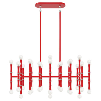 Kane 42 Light Chandelier in Ruby Red w/Polished Nickel (165|RR78)