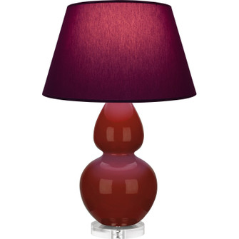 Double Gourd One Light Table Lamp in Oxblood Glazed Ceramic w/Lucite (165|OX23P)