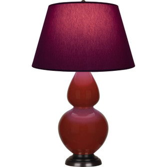 Double Gourd One Light Table Lamp in Oxblood Glazed Ceramic w/Deep Patina Bronze (165|OX21P)