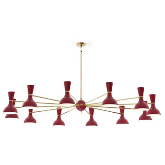Clare 12 Light Chandelier in Modern Brass w/Oxblood Painted (165|OX12OX)