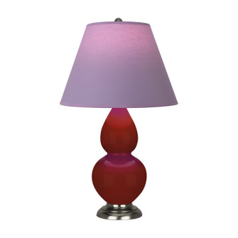 Small Double Gourd One Light Accent Lamp in Oxblood Glazed Ceramic w/Antique Silver (165|OX12L)