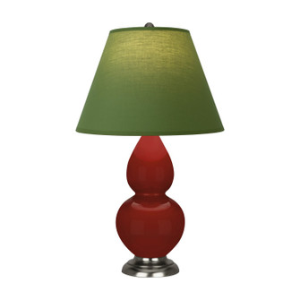 Small Double Gourd One Light Accent Lamp in Oxblood Glazed Ceramic w/Antique Silver (165|OX12G)