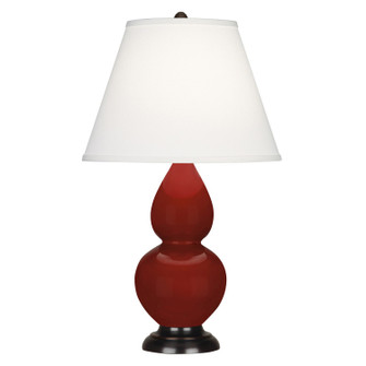 Small Double Gourd One Light Accent Lamp in Oxblood Glazed Ceramic w/Deep Patina Bronze (165|OX11X)