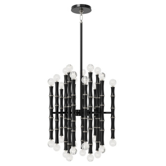 Kane 30 Light Chandelier in Obsidian w/Polished Nickel (165|OS49)