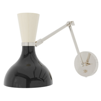 Clare One Light Wall Sconce in Polished Nickel w/Obsidian, Bone Painted (165|OS19BN)
