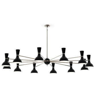 Clare 12 Light Chandelier in Polished Nickel w/Obsidian Painted (165|OS13OS)