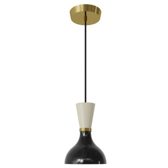 Clare One Light Pendant in Modern Brass w/Obsidian, Bone Painted (165|OS01BN)