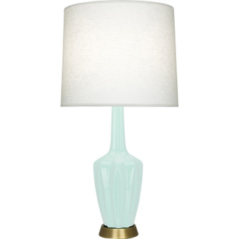 Emma One Light Table Lamp in Mint Glazed Ceramic w/Warm Brass (165|MN38)