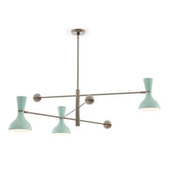 Clare Three Light Pendant in Polished Nickel w/Mint Painted (165|MN11MN)