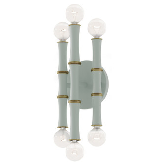 Kane Six Light Wall Sconce in Matte Celadon w/Modern Brass (165|MCL75)