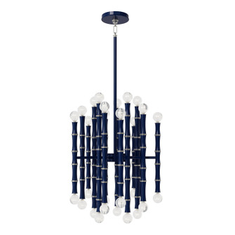 Kane 30 Light Chandelier in Midnight Blue w/Polished Nickel (165|MB49)