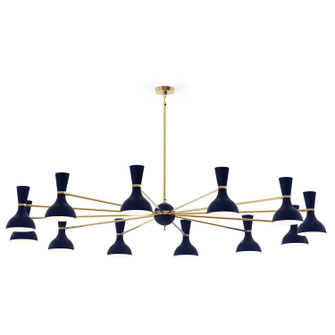 Clare 12 Light Chandelier in Modern Brass w/Midnight Blue Painted (165|MB12MB)