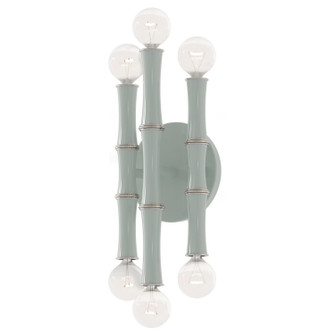 Kane Six Light Wall Sconce in Celadon w/Polished Nickel (165|CL76)
