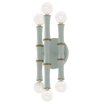 Kane Six Light Wall Sconce in Celadon w/Modern Brass (165|CL75)