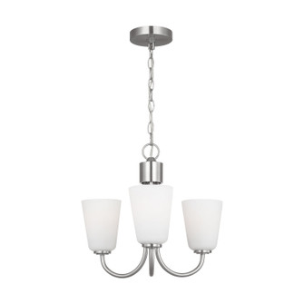Miles Three Light Chandelier in Brushed Nickel (1|GLC1123BS)