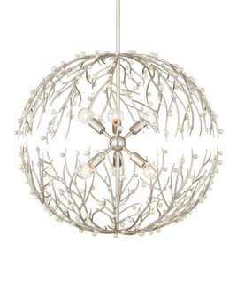 Shinju Six Light Chandelier in Natural / Contemporary Silver Leaf (142|9000-1291)