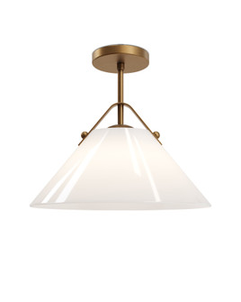 Bronwen One Light Pendant in Opaque White / Antique Brass (142|9000-1279)