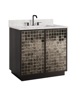 Mosaico 36'' Vanity with Rectangular Undermount Sink in Ebony / Natural / White / Antique Mirror (142|3800-0013)