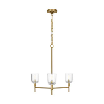 Hartley Three Light Chandelier in Burnished Brass (454|TFC1143BBS)