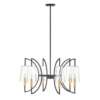 Hanley Six Light Chandelier in Matte Black/Warm Brass (51|1-7168-6-143)
