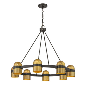 Andover Eight Light Chandelier in Mediterranean Bronze and Riviera Brass (51|1-1152-8-333)