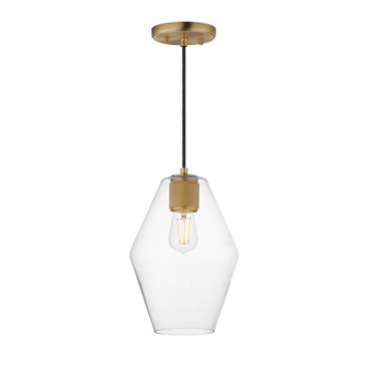 Geode One Light Mini Pendant in Natural Aged Brass (16|21335CLNAB)
