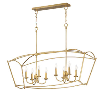 Plumette Eight Light Linear Pendant in Gold Leaf (16|12169GL)