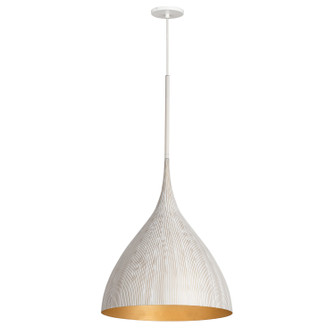 Fleur One Light Pendant in White/Gold (16|10913WTGLD)