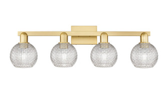 Arcadia Four Light Bath Vanity in Satin Gold (405|716-4W-SG-G122C-6CL)