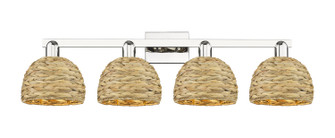 Arcadia Four Light Bath Vanity in Polished Nickel (405|716-4W-PN-RBD-8-NAT)