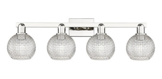 Arcadia Four Light Bath Vanity in Polished Nickel (405|716-4W-PN-G122C-6CL)